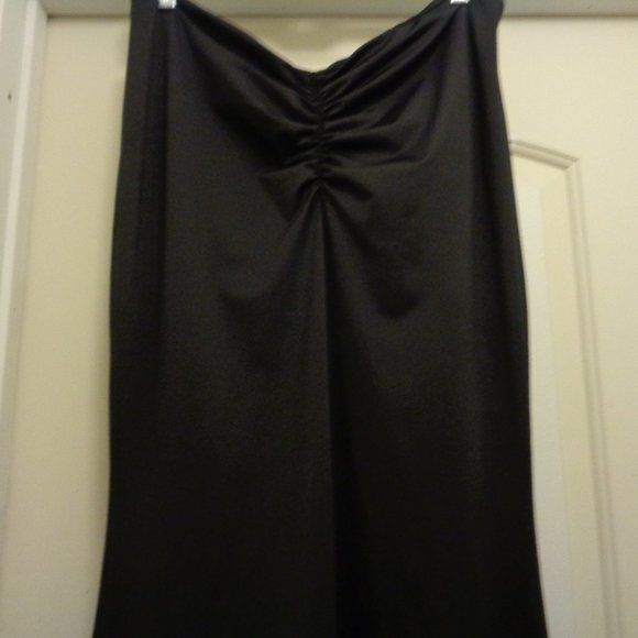 JAZZ AESTHETIC UNEMLELE STRETCHY BLK STRAPLESS GOWN DRESS W GATHERE BODI… - Picture 1 of 7